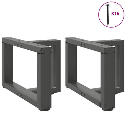 Gambe per Tavolino da CaffÃ¨ a Forma di T 2 pz Antracite 40x25x(30-31) cm Acciaio