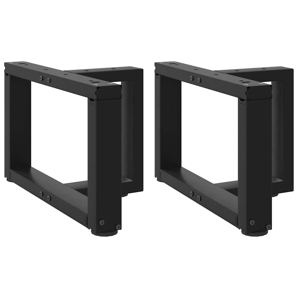 Gambe per Tavolino da CaffÃ¨ a Forma di T 2 pz Nere 50x25x(30-31) cm Acciaio