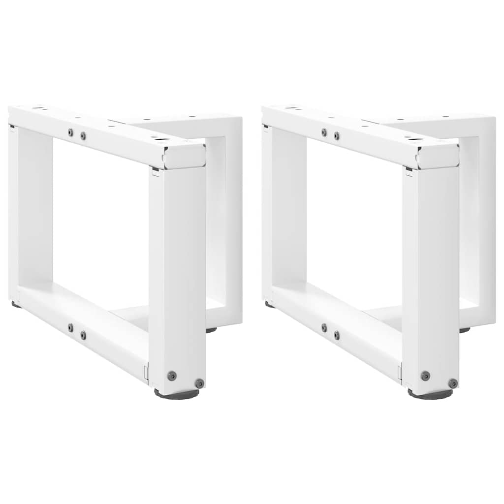 Gambe per Tavolino da CaffÃ¨ a Forma di T 2 pz Bianche 50x25x(30-31) cm Acciaio