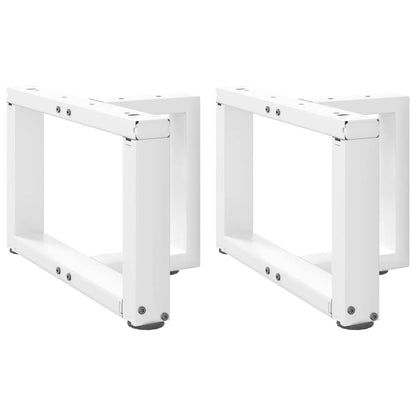 Gambe per Tavolino da CaffÃ¨ a Forma di T 2 pz Bianche 50x25x(30-31) cm Acciaio