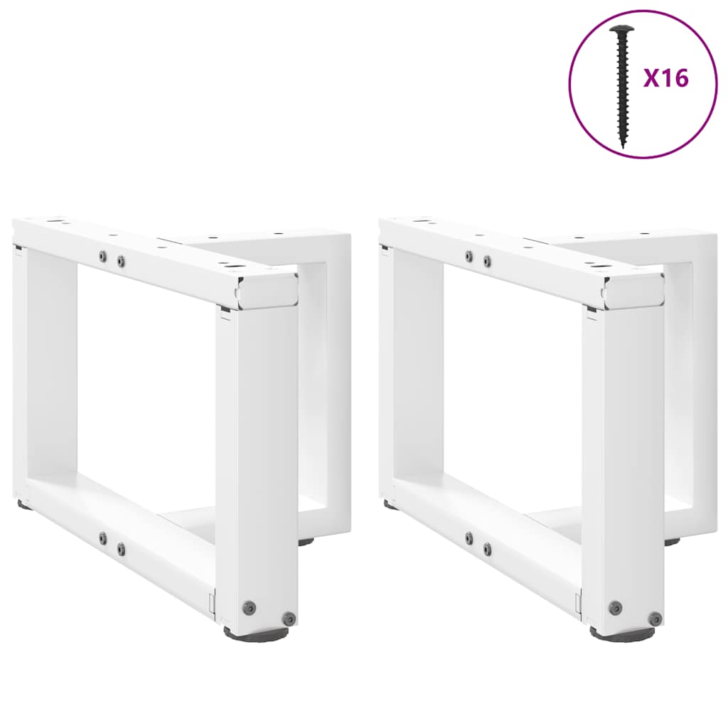 Gambe per Tavolino da CaffÃ¨ a Forma di T 2 pz Bianche 50x25x(30-31) cm Acciaio
