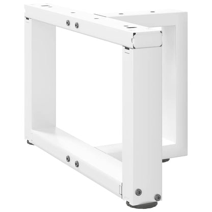 Gambe per Tavolino da CaffÃ¨ a Forma di T 2 pz Bianche 50x25x(30-31) cm Acciaio