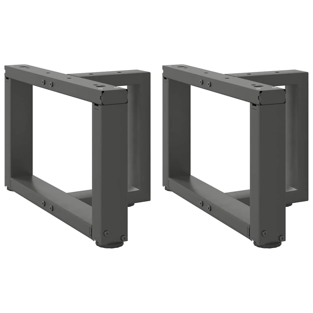 Gambe per Tavolino da CaffÃ¨ a Forma di T 2 pz Antracite 50x25x(42-43) cm Acciaio
