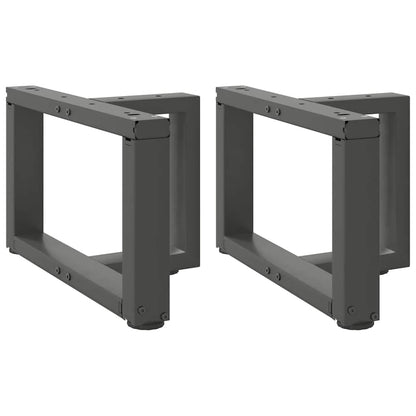 Gambe per Tavolino da CaffÃ¨ a Forma di T 2 pz Antracite 50x25x(42-43) cm Acciaio