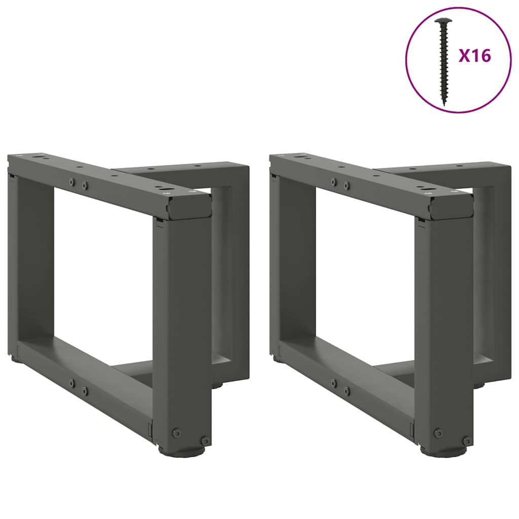 Gambe per Tavolino da CaffÃ¨ a Forma di T 2 pz Antracite 50x25x(30-31) cm Acciaio