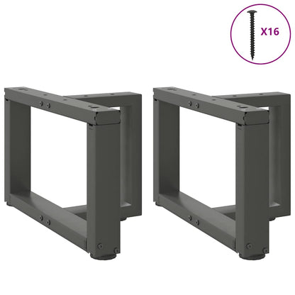 Gambe per Tavolino da CaffÃ¨ a Forma di T 2 pz Antracite 50x25x(30-31) cm Acciaio