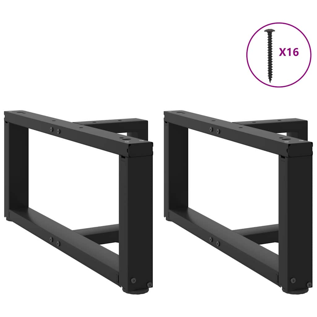 Gambe per Tavolino da CaffÃ¨ a Forma di T 2 pz Nere 60x25x(30-31) cm Acciaio