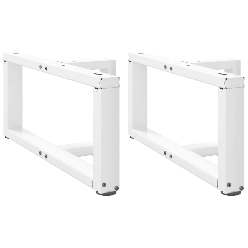 Gambe per Tavolino da CaffÃ¨ a Forma di T 2 pz Bianche 60x25x(30-31) cm Acciaio