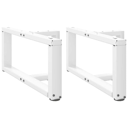 Gambe per Tavolino da CaffÃ¨ a Forma di T 2 pz Bianche 60x25x(30-31) cm Acciaio