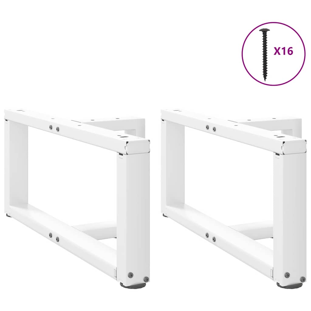 Gambe per Tavolino da CaffÃ¨ a Forma di T 2 pz Bianche 60x25x(30-31) cm Acciaio