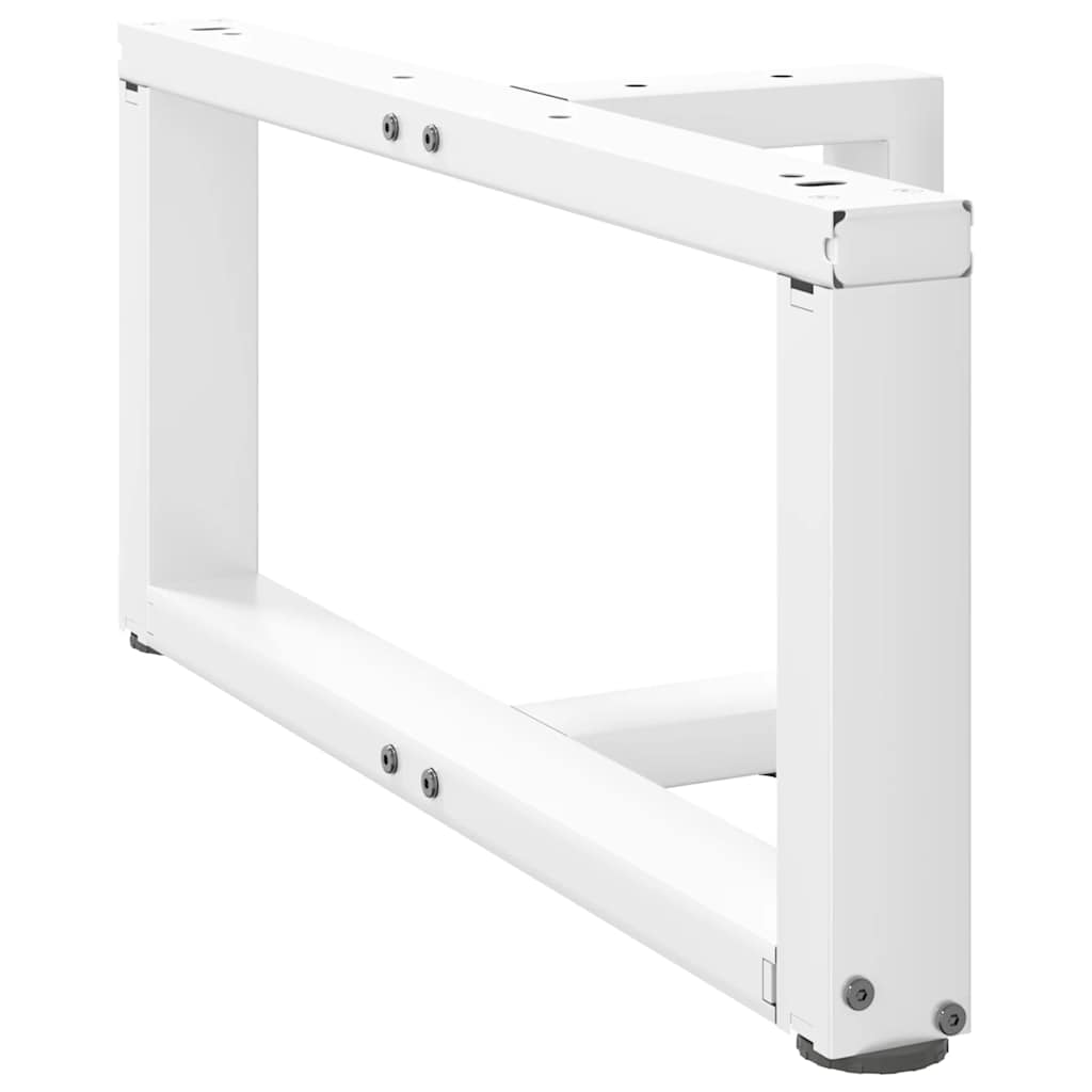 Gambe per Tavolino da CaffÃ¨ a Forma di T 2 pz Bianche 60x25x(30-31) cm Acciaio