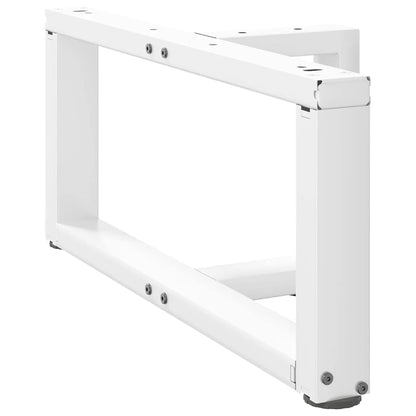 Gambe per Tavolino da CaffÃ¨ a Forma di T 2 pz Bianche 60x25x(30-31) cm Acciaio