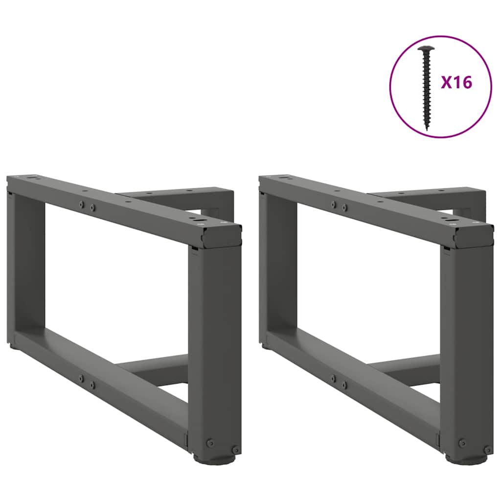 Gambe per Tavolino da CaffÃ¨ a Forma di T 2 pz Antracite 60x25x(30-31) cm Acciaio