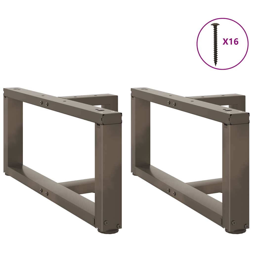 Gambe per Tavolino da CaffÃ¨ a Forma di T 2 pz Nere 60x25x(30-31) cm Acciaio