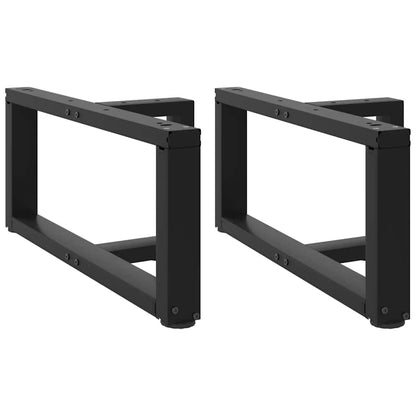 Gambe per Tavolino da CaffÃ¨ a Forma di T 2 pz Nere 70x25x(30-31) cm Acciaio