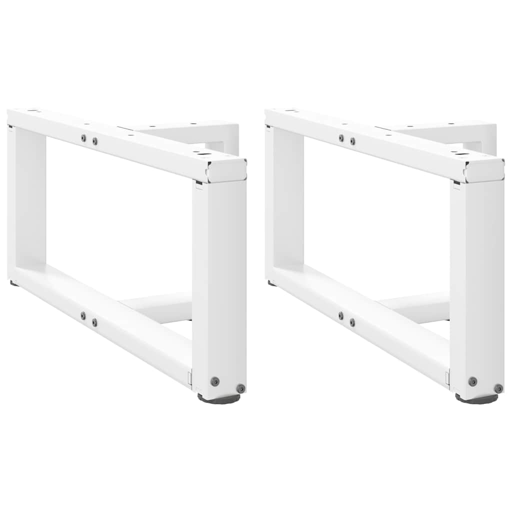 Gambe per Tavolino da CaffÃ¨ a Forma di T 2 pz Bianche 70x25x(30-31) cm Acciaio