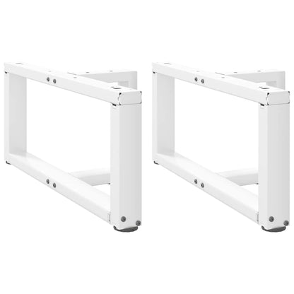 Gambe per Tavolino da CaffÃ¨ a Forma di T 2 pz Bianche 70x25x(30-31) cm Acciaio