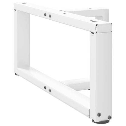 Gambe per Tavolino da CaffÃ¨ a Forma di T 2 pz Bianche 70x25x(30-31) cm Acciaio