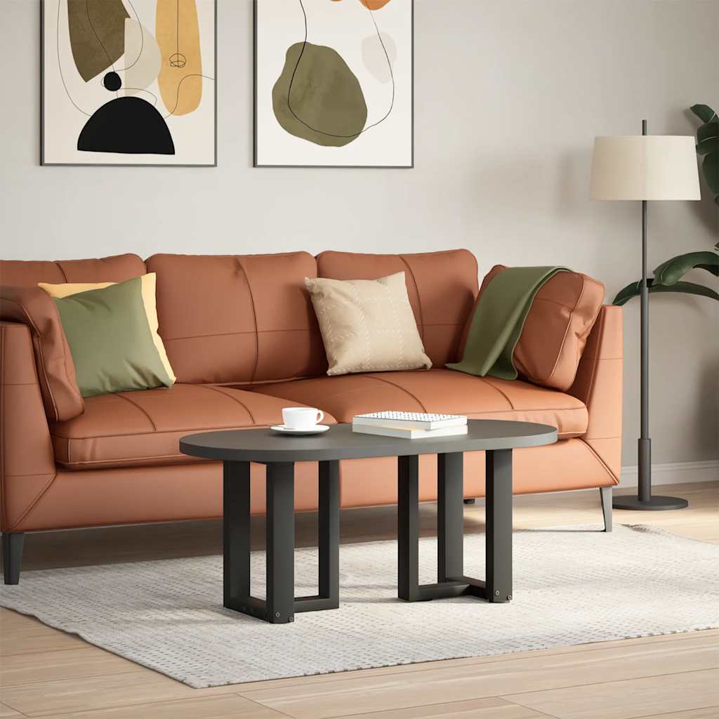 Gambe per Tavolino da CaffÃ¨ a Forma di T 2 pz Nere 28x25x(42-43) cm Acciaio