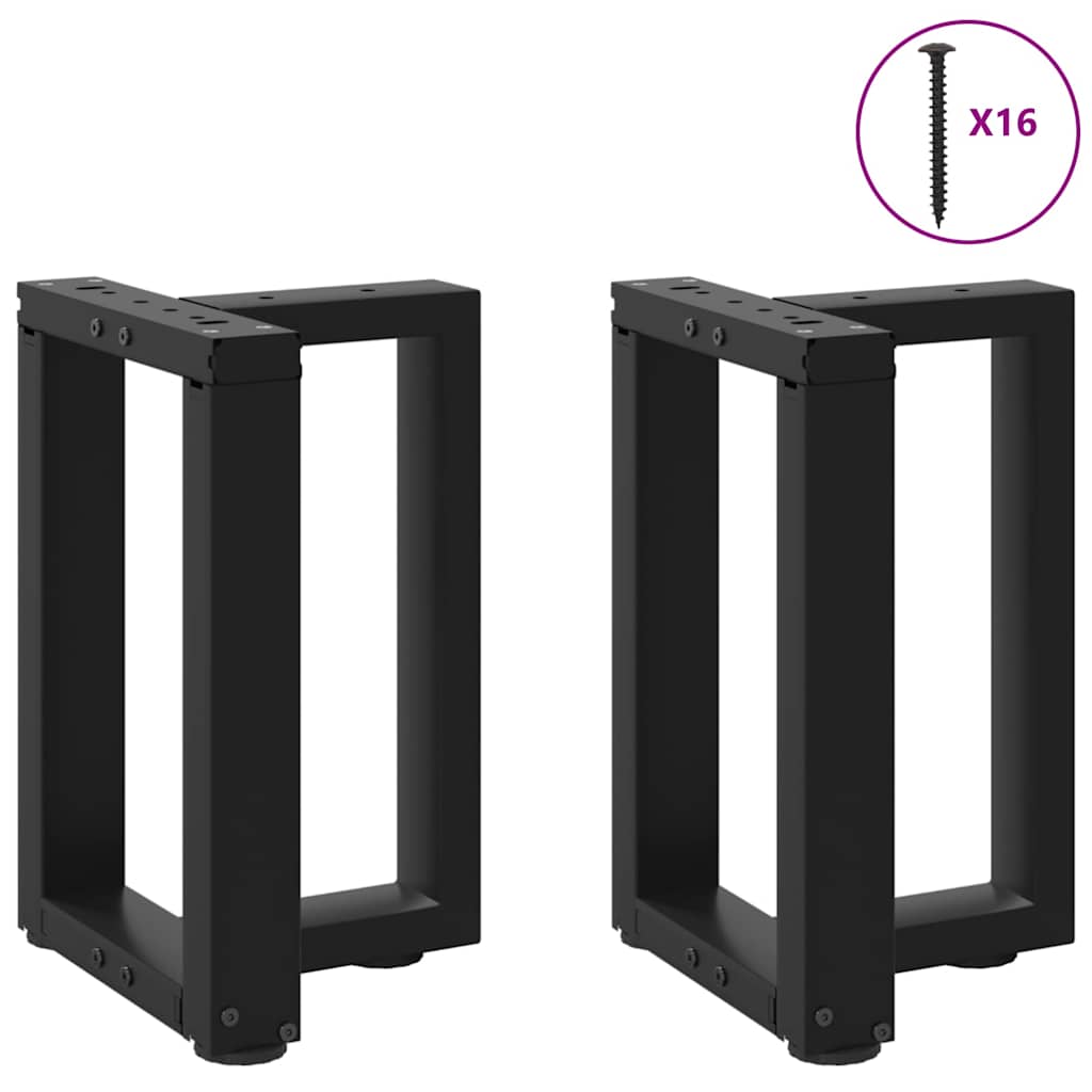 Gambe per Tavolino da CaffÃ¨ a Forma di T 2 pz Nere 28x25x(42-43) cm Acciaio