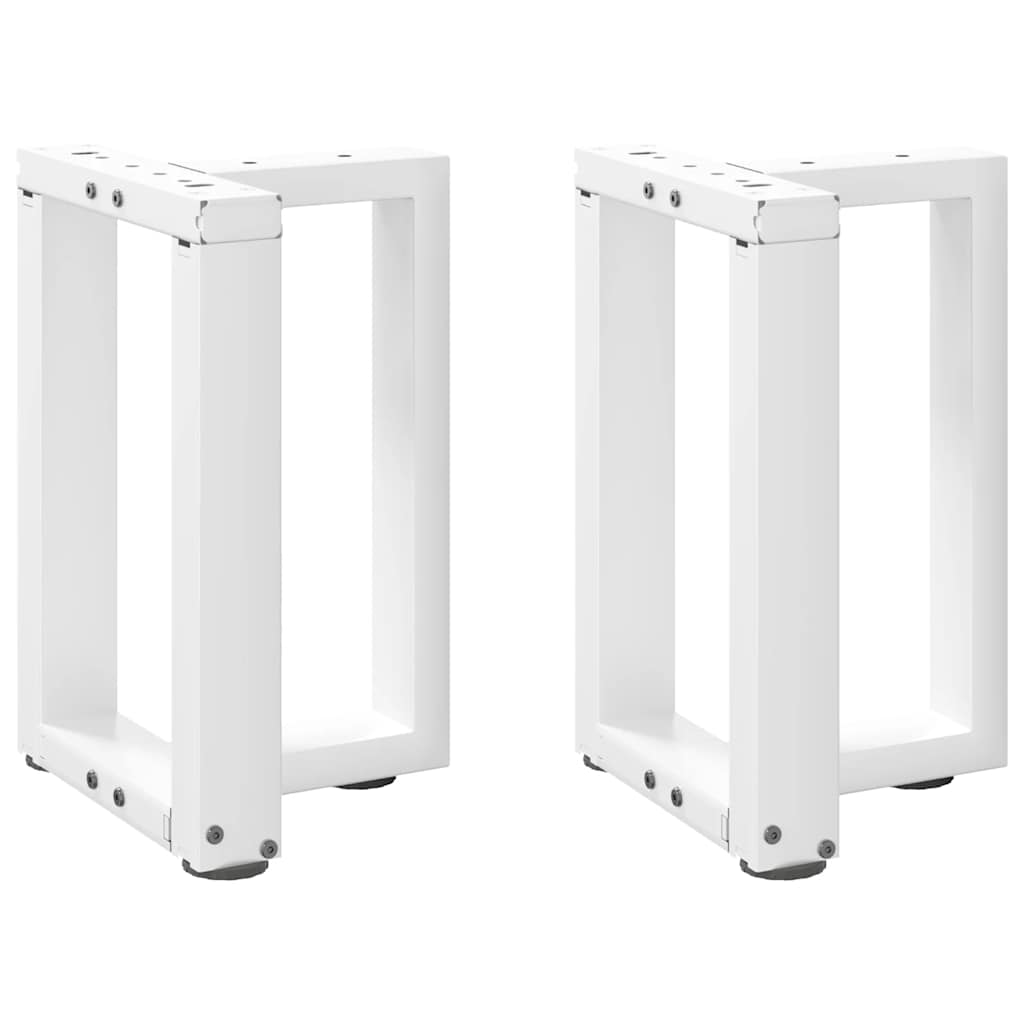 Gambe per Tavolino da Caffè a Forma di T 2 pz Bianche 28x25x(42-43) cm Acciaio