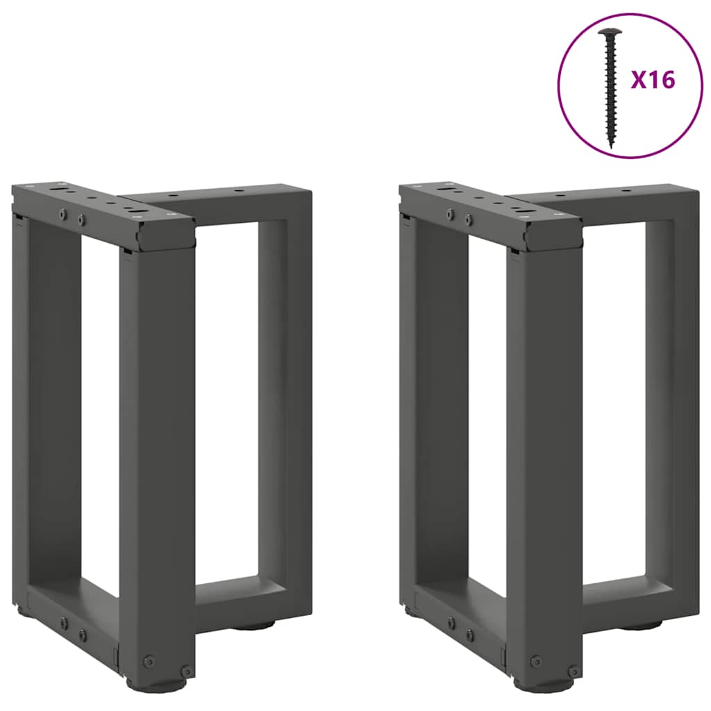Gambe per Tavolino da CaffÃ¨ a Forma di T 2 pz Antracite 28x25x(42-43) cm Acciaio