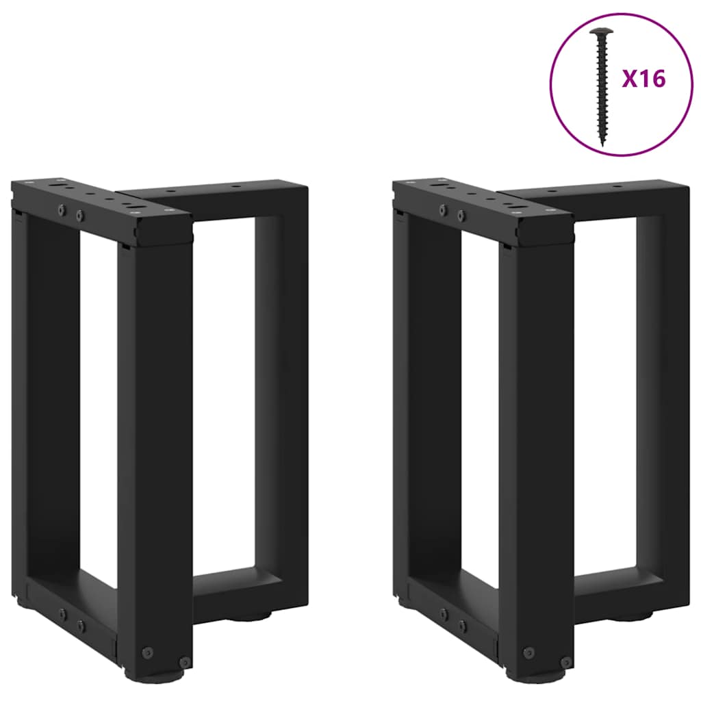 Gambe per Tavolino da CaffÃ¨ a Forma di T 2 pz Nere 38x25x(42-43) cm Acciaio