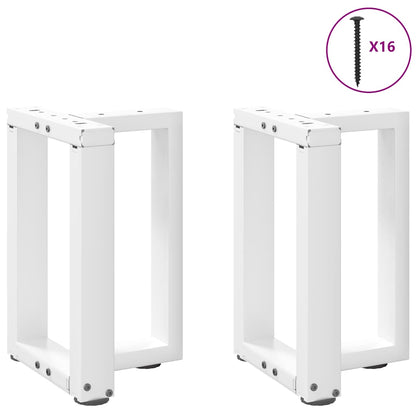 Gambe per Tavolino da CaffÃ¨ a Forma di T 2 pz Bianche 38x25x(42-43) cm Acciaio