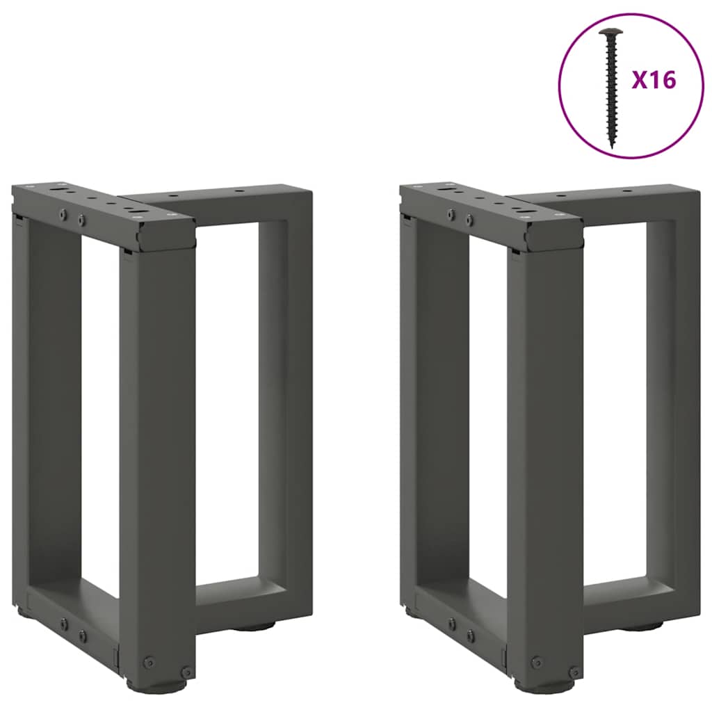 Gambe per Tavolino da CaffÃ¨ a Forma di T 2 pz Antracite 38x25x(42-43) cm Acciaio