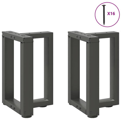 Gambe per Tavolino da CaffÃ¨ a Forma di T 2 pz Antracite 38x25x(42-43) cm Acciaio