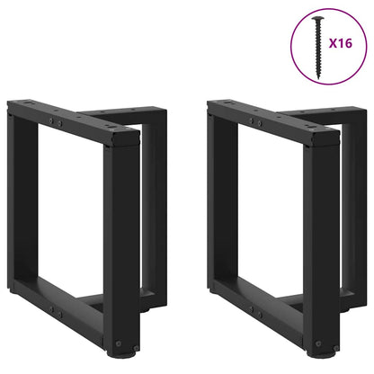 Gambe per Tavolino da CaffÃ¨ a Forma di T 2 pz Nere 50x25x(42-43) cm Acciaio