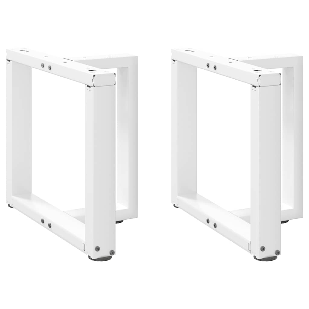 Gambe per Tavolino da CaffÃ¨ a Forma di T 2 pz Bianche 50x25x(42-43) cm Acciaio