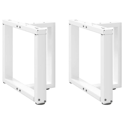 Gambe per Tavolino da CaffÃ¨ a Forma di T 2 pz Bianche 50x25x(42-43) cm Acciaio