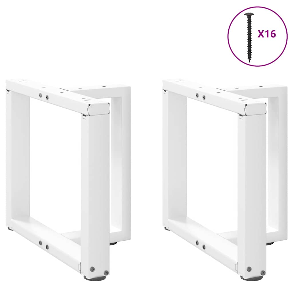 Gambe per Tavolino da CaffÃ¨ a Forma di T 2 pz Bianche 50x25x(42-43) cm Acciaio