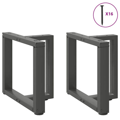 Gambe per Tavolino da CaffÃ¨ a Forma di T 2 pz Antracite 50x25x(42-43) cm Acciaio