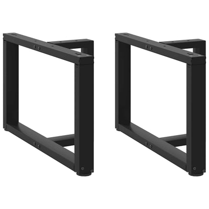 Gambe per Tavolino da CaffÃ¨ a Forma di T 2 pz Nere 60x25x(42-43) cm Acciaio