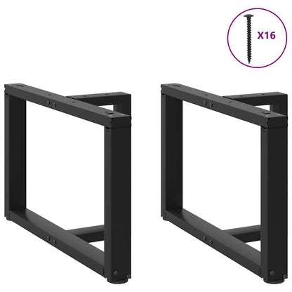 Gambe per Tavolino da CaffÃ¨ a Forma di T 2 pz Nere 60x25x(42-43) cm Acciaio