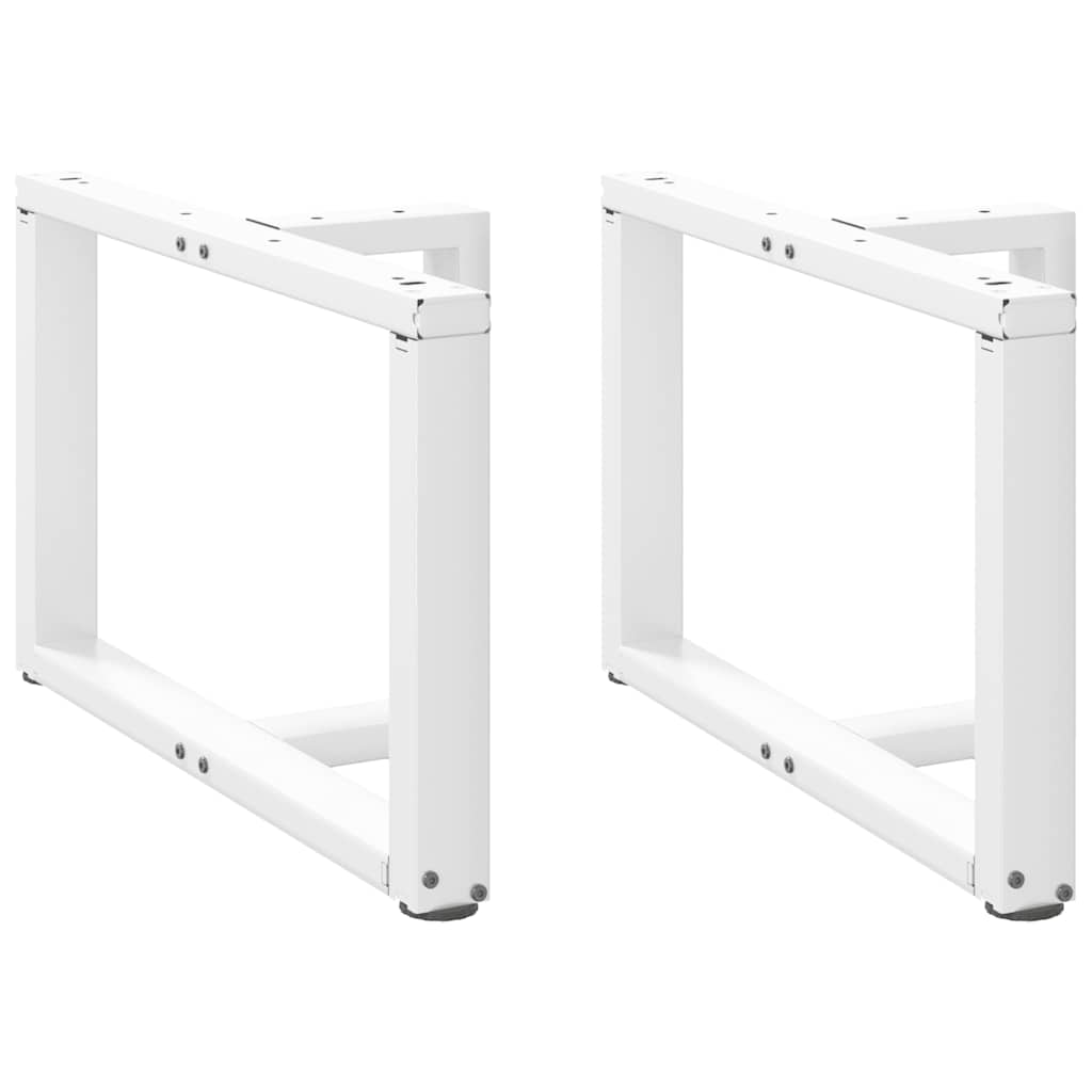 Gambe per Tavolino da CaffÃ¨ a Forma di T 2 pz Bianche 60x25x(42-43) cm Acciaio