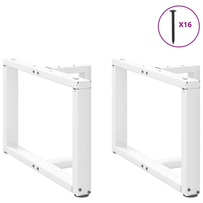 Gambe per Tavolino da CaffÃ¨ a Forma di T 2 pz Bianche 60x25x(42-43) cm Acciaio
