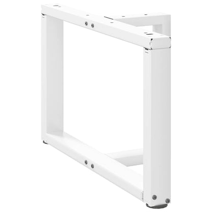 Gambe per Tavolino da CaffÃ¨ a Forma di T 2 pz Bianche 60x25x(42-43) cm Acciaio