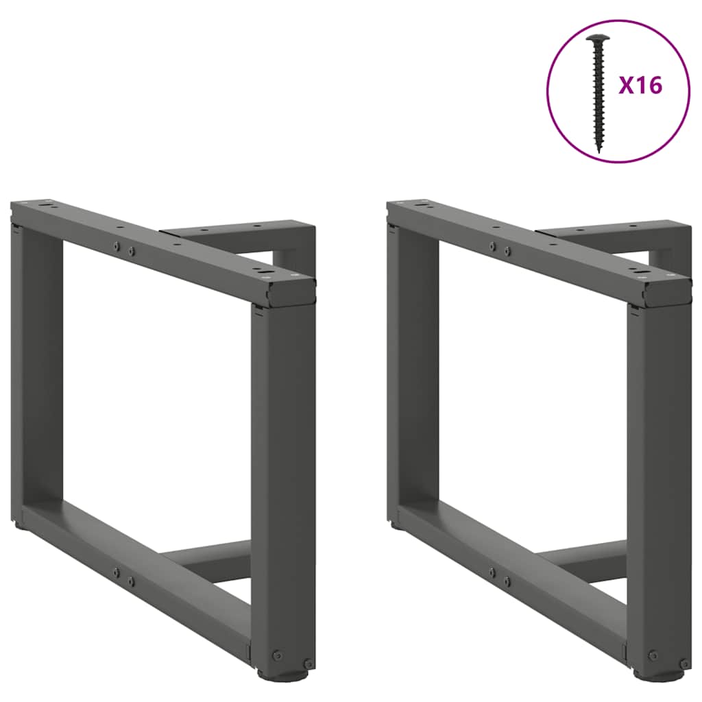 Gambe per Tavolino da CaffÃ¨ a Forma di T 2 pz Antracite 60x25x(42-43) cm Acciaio
