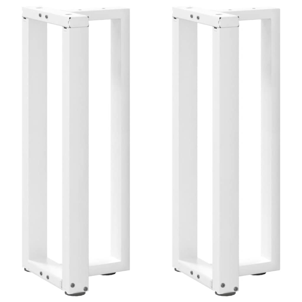 Gambe per Tavolo Consolle a Forma di T 2 pz Bianche 25x28x(72-73) cm Acciaio