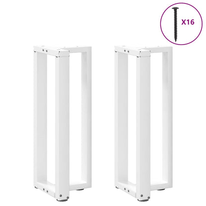 Gambe per Tavolo Consolle a Forma di T 2 pz Bianche 25x28x(72-73) cm Acciaio