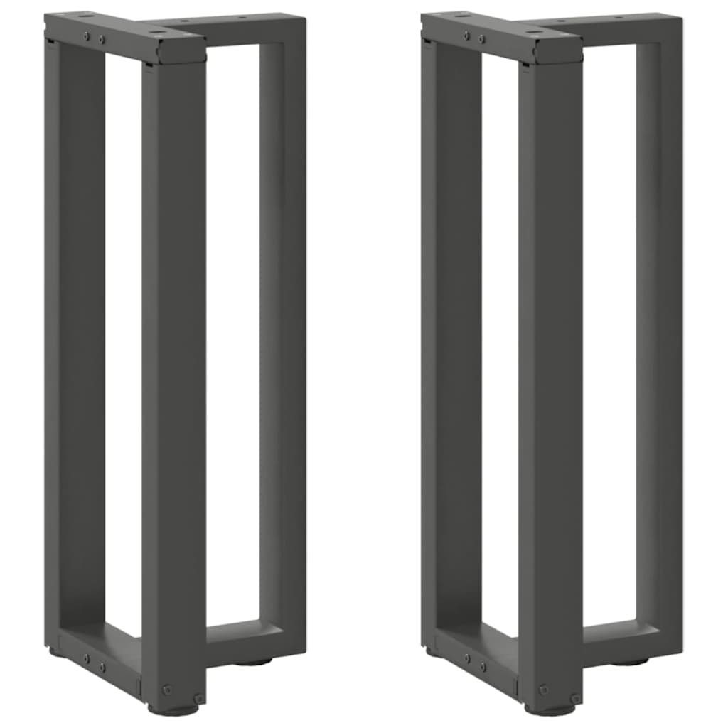 Gambe per tavolo consolle a T 2 pz Antracite 25x28x(72-73) cm Acciaio
