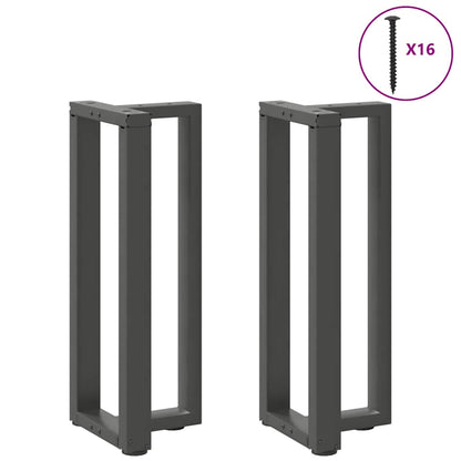 Gambe per tavolo consolle a T 2 pz Antracite 25x28x(72-73) cm Acciaio