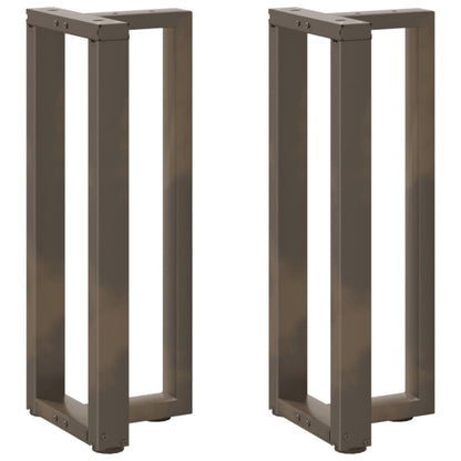 Gambe Tavolo Consolle a T 2 pz Naturale 25x28x(72-73)cm Acciaio