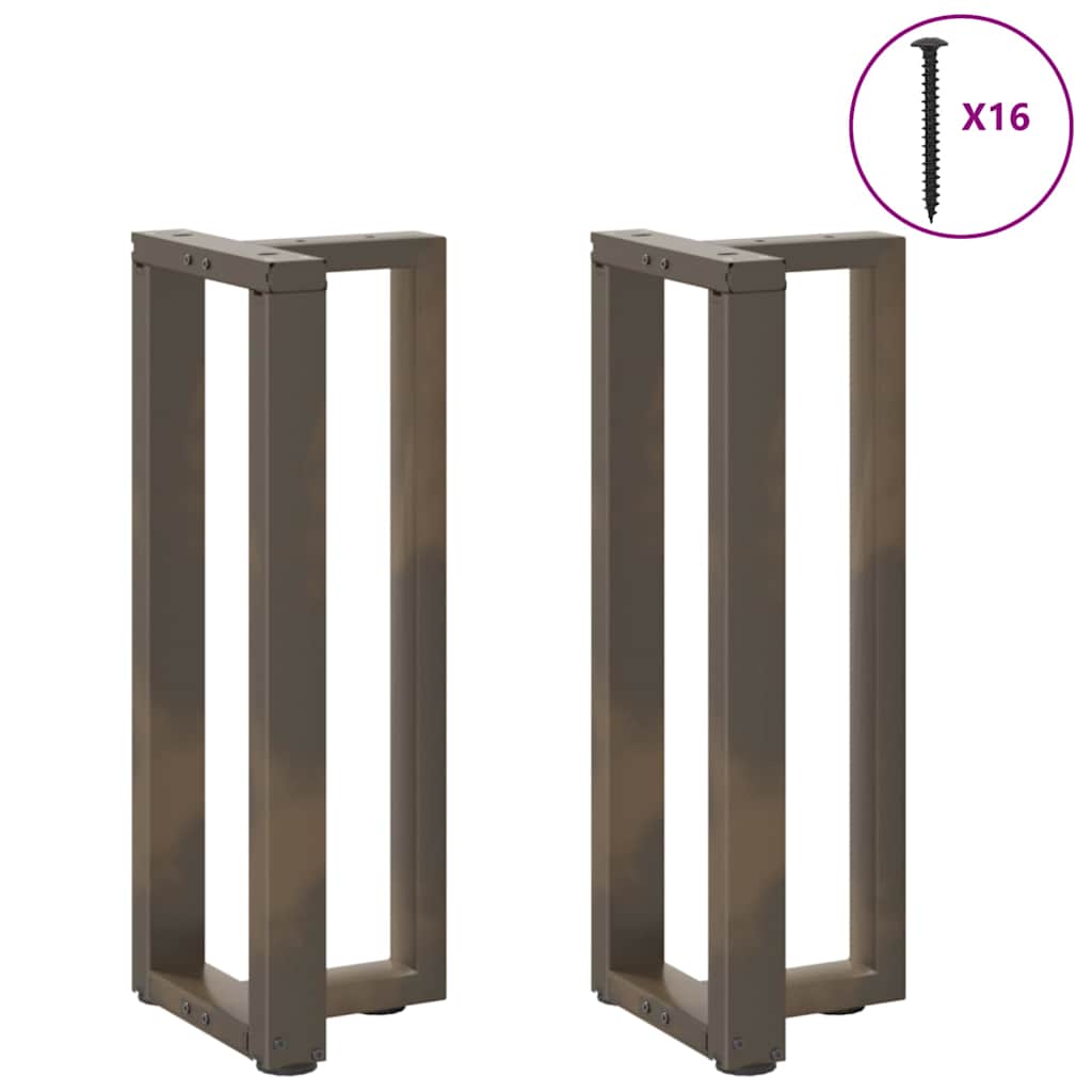 Gambe Tavolo Consolle a T 2 pz Naturale 25x28x(72-73)cm Acciaio