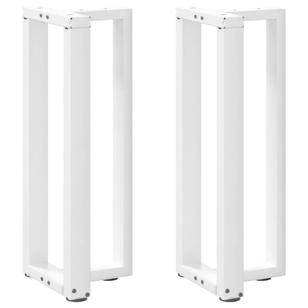 Gambe per Tavolo Consolle a Forma di T 2 pz Bianche 38x25x(72-73) cm Acciaio