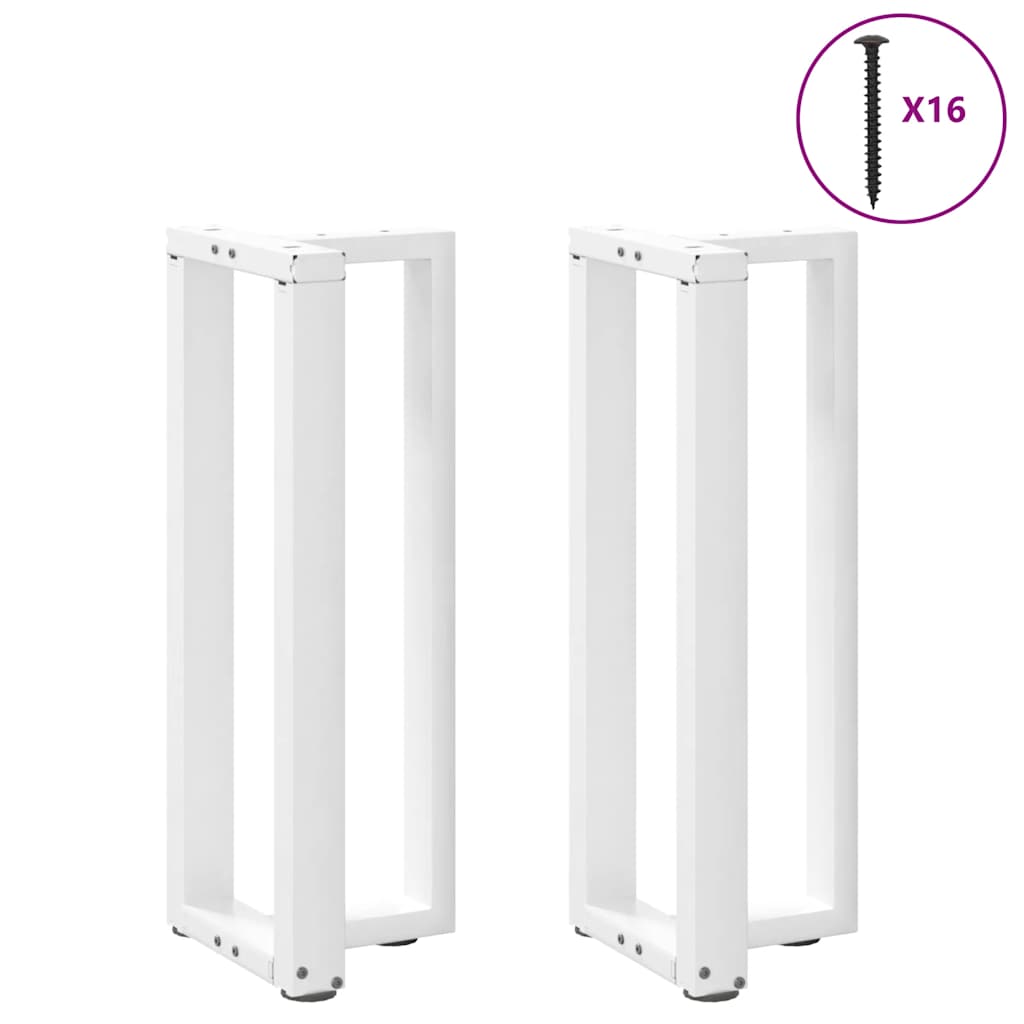 Gambe per Tavolo Consolle a Forma di T 2 pz Bianche 38x25x(72-73) cm Acciaio