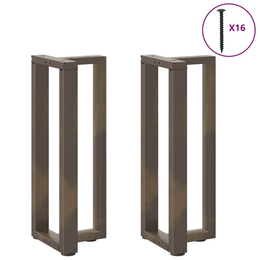 Gambe Tavolo Consolle a T 2 pz Naturale 38x25x(72-73)cm Acciaio